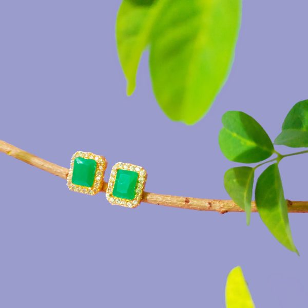 green chandbali earrings with pearl drops (copy)
